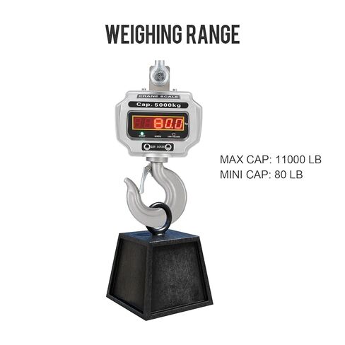 Heavy Duty Digital Crane Scale, 11000lbs Capacity Digital Hanging Scale, Remote Control & High Precision & Rechargeable Industrial Hanging Hook with Cast Aluminum Case for Construction, Factory in Saudi Arabia