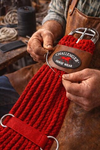 CHALLENGER Horse 30" Western 27 Strand Double Weave Red Mohair Roper Cinch 97RT07RD-30 in Saudi Arabia