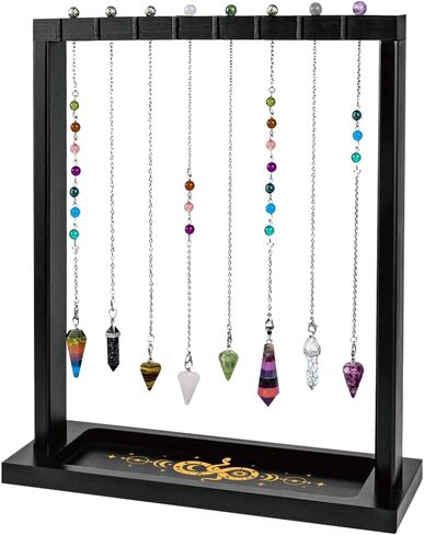 Wooden Pendulum Crystal Display Holder Wooden Crystal Display Shelf Moon Phase Witch Supplies Organiser for Incense Necklace Witch Rock Stone in Saudi Arabia