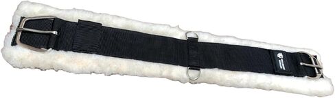 Horse Girths - Synthetic Wool Horse Cinch with Rust Free Roller Buckles and D-rings, 30 inch, Black, Black/Cream in Saudi Arabia