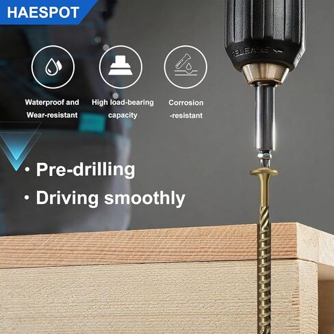 #14 × 3 بوصة مسامير متخلفة 50 قطعة. برغي خشبي هيكلي، برونزي، فولاذ كربوني، رأس غسالة، مطلي بمادة الإيبوكسي المقاوم للصدأ، لقمة نجمة T30 in Kuwait