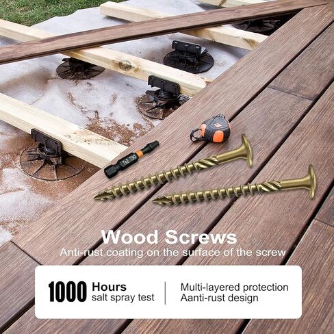 #14 × 3 بوصة مسامير متخلفة 50 قطعة. برغي خشبي هيكلي، برونزي، فولاذ كربوني، رأس غسالة، مطلي بمادة الإيبوكسي المقاوم للصدأ، لقمة نجمة T30 in Kuwait