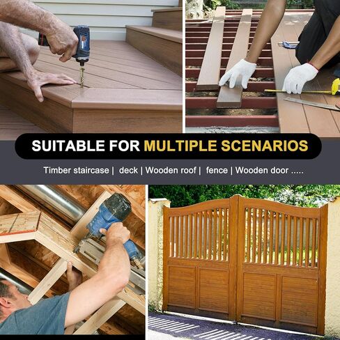 #14 × 3 بوصة مسامير متخلفة 50 قطعة. برغي خشبي هيكلي، برونزي، فولاذ كربوني، رأس غسالة، مطلي بمادة الإيبوكسي المقاوم للصدأ، لقمة نجمة T30 in Kuwait