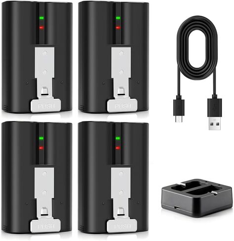 حلقة بطارية 3 عبوات مع محطة شاحن-6040mAh استبدال Li-ion لجرس الباب 2/3/4 ، عصا الكاميرا ، كاميرا الأضواء in Kuwait