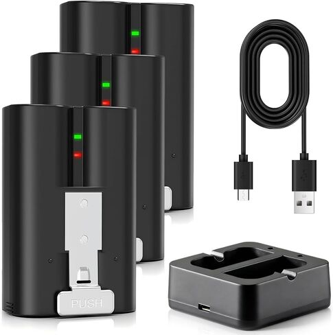 حلقة بطارية 3 عبوات مع محطة شاحن-6040mAh استبدال Li-ion لجرس الباب 2/3/4 ، عصا الكاميرا ، كاميرا الأضواء in Kuwait