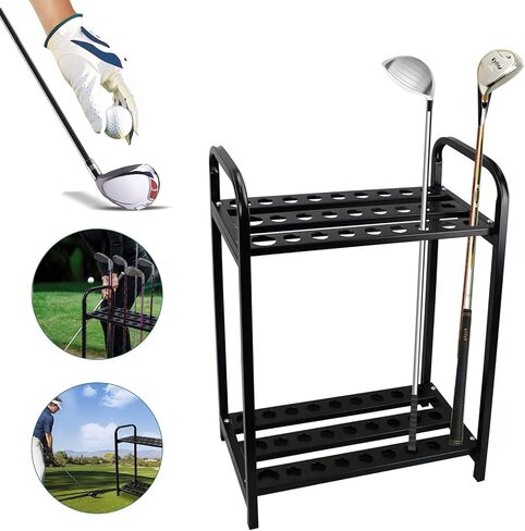 Golf Club Display Stand, 27 Hole Golf Club Stand Holder, Cue Storage Rack Mobile Golf Club Station Golf Club Organizer, Golf Club Protection Rack, Durable Golf Club Display Stand Made of Steel in Saudi Arabia