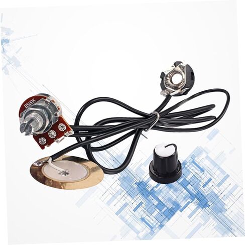 27mm B500K Guitar Pickup Potentiometer Transducer with Output Jack Amplifier for Acoustic Guitar Ukulele and Cigar Box GK101 in Saudi Arabia