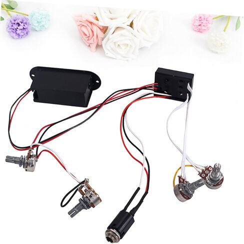 Kisangel Band Equalizer Eq Preamp Circuit with Volume and Tone Control Wiring Harness for Active Bass Pickups Compatible with J Bass and Piezo Instruments Black in Saudi Arabia