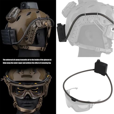Goggles Anti-Fog Fan Kit - Turbo Button Defogger with Magnetic Hose Header & Speed Knob 6-10H Runtime for Tactical Cycling in Kuwait