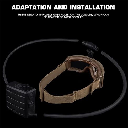 Goggles Anti-Fog Fan Kit - Turbo Button Defogger with Magnetic Hose Header & Speed Knob 6-10H Runtime for Tactical Cycling in Kuwait