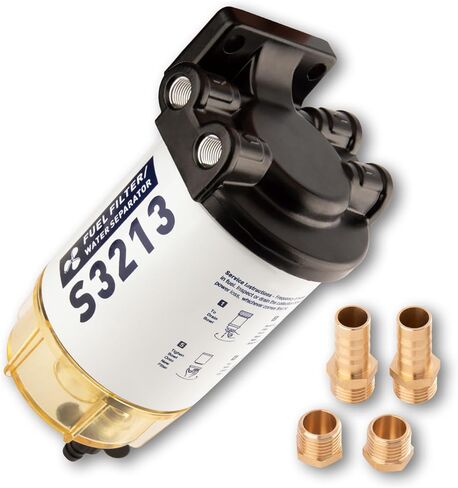 Fuel Filter,Boat Fuel Filter Kit Marine Fuel Water Separating Filter 10 Micron Filter S3213 Marine Engine Fuel Water Separator 3/8 Inch Fuel Filter for Marine Outboard Motor Mercury Yamaha Replaces in Kuwait