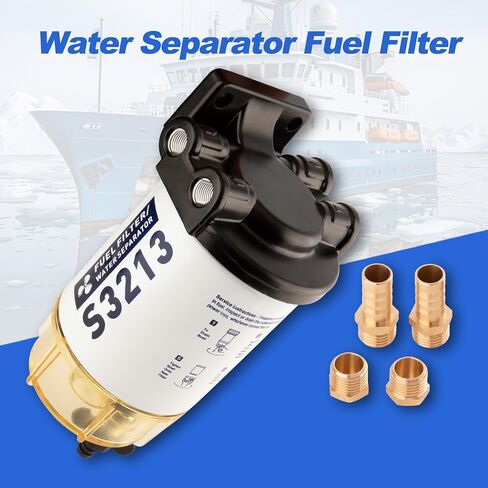 Fuel Filter,Boat Fuel Filter Kit Marine Fuel Water Separating Filter 10 Micron Filter S3213 Marine Engine Fuel Water Separator 3/8 Inch Fuel Filter for Marine Outboard Motor Mercury Yamaha Replaces in Kuwait