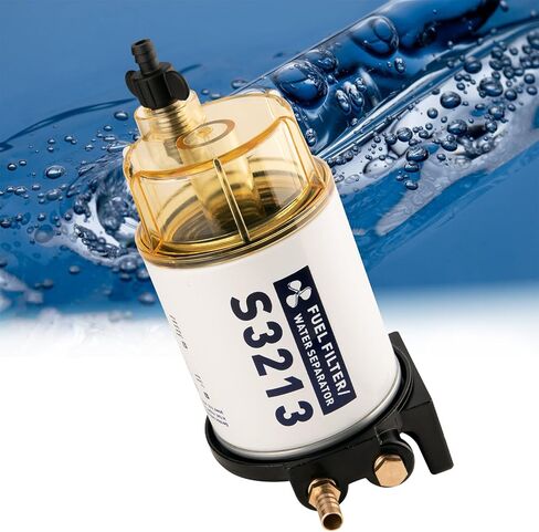 Fuel Filter,Boat Fuel Filter Kit Marine Fuel Water Separating Filter 10 Micron Filter S3213 Marine Engine Fuel Water Separator 3/8 Inch Fuel Filter for Marine Outboard Motor Mercury Yamaha Replaces in Kuwait
