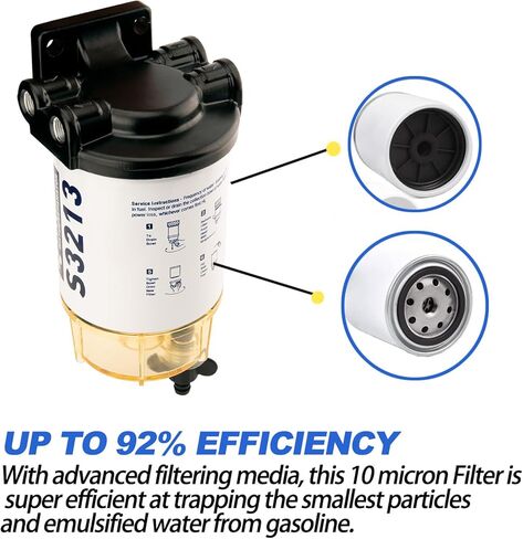 Fuel Filter,Boat Fuel Filter Kit Marine Fuel Water Separating Filter 10 Micron Filter S3213 Marine Engine Fuel Water Separator 3/8 Inch Fuel Filter for Marine Outboard Motor Mercury Yamaha Replaces in Kuwait
