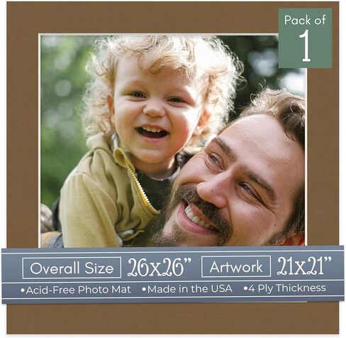 CountryArtHouse White Acid Free 26x26 Square Picture Frame Mat with White Core Bevel Cut for 21x21 Pictures - Fits 26x26 Frame - Pack of 1 Matboard Show Kit with Acid Free Backing & Clear Bag in Saudi Arabia