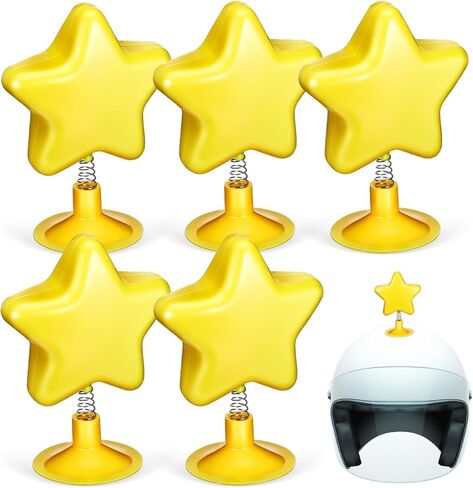 Cabilock 8pcs Helmet Top Star Decorations, Cute Yellow Wobble Stars for Bike Motorcycle Snowboard Helmets, Funny Spring Mount Helme Accessories for Scooter Car Dashboard Decor in Saudi Arabia