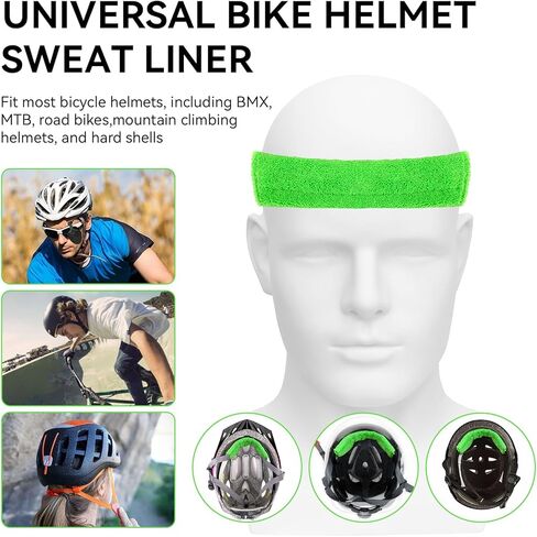 عصابة رأس لخوذة الدراجة، بطانة عرق لخوذة ركوب الدراجات، عصابة رأس قابلة للغسل لركوب الدراجات الجبلية أو ركوب الدراجات على الطرق أو أي ركوب الدراجات، أخضر in Kuwait