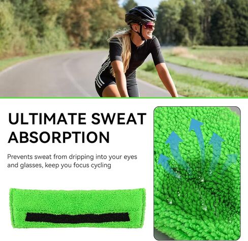 عصابة رأس لخوذة الدراجة، بطانة عرق لخوذة ركوب الدراجات، عصابة رأس قابلة للغسل لركوب الدراجات الجبلية أو ركوب الدراجات على الطرق أو أي ركوب الدراجات، أخضر in Kuwait