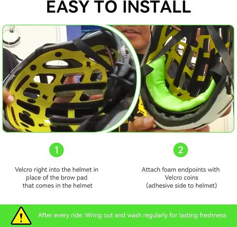 عصابة رأس لخوذة الدراجة، بطانة عرق لخوذة ركوب الدراجات، عصابة رأس قابلة للغسل لركوب الدراجات الجبلية أو ركوب الدراجات على الطرق أو أي ركوب الدراجات، أخضر in Kuwait