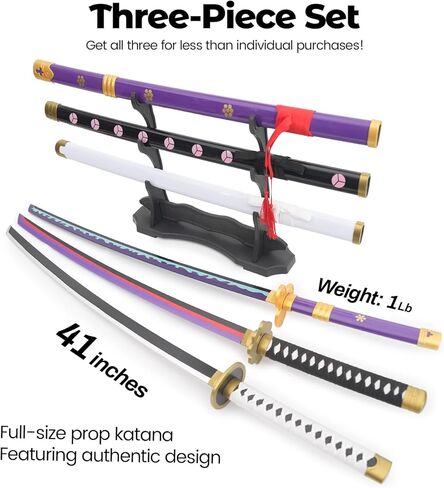 Cold Blade Katana Sword - 41 inches Katana Replica with Holster Belt and Display Stand - Sword with Authentic Design Qiuhezi in Saudi Arabia