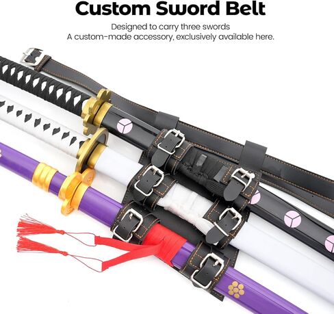 Cold Blade Katana Sword - 41 inches Katana Replica with Holster Belt and Display Stand - Sword with Authentic Design Qiuhezi in Saudi Arabia