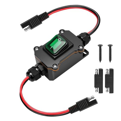 Linkstyle Inline Power Toggle Switch, DC 12V Waterproof 12AWG SAE to SAE Cable ON/Off Switch Quick Connect Disconnect with Green LED Light Button in Saudi Arabia