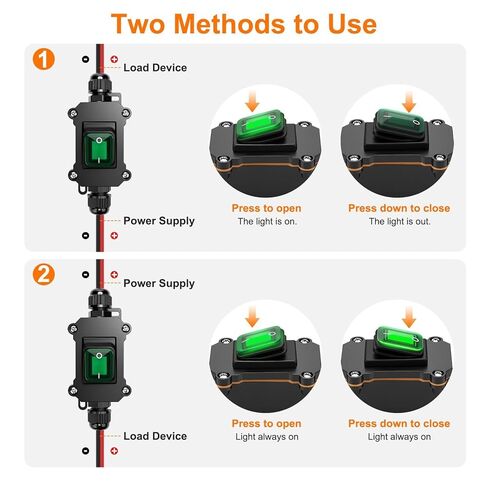 Linkstyle Inline Power Toggle Switch, DC 12V Waterproof 12AWG SAE to SAE Cable ON/Off Switch Quick Connect Disconnect with Green LED Light Button in Saudi Arabia