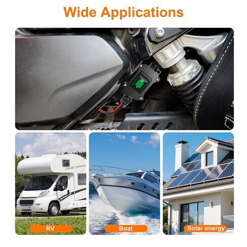 Linkstyle Inline Power Toggle Switch, DC 12V Waterproof 12AWG SAE to SAE Cable ON/Off Switch Quick Connect Disconnect with Green LED Light Button in Saudi Arabia