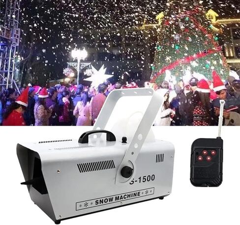 1500W Party Snow Machine, Stage Snow Machine, with Remote Control, Rotatable, Suitable for Parties, Weddings, and Stage Effects in Saudi Arabia