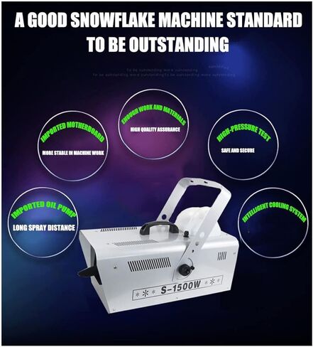 1500W Party Snow Machine, Stage Snow Machine, with Remote Control, Rotatable, Suitable for Parties, Weddings, and Stage Effects in Saudi Arabia