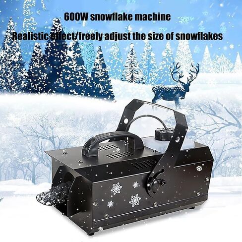 آلة ثلج 600 واط، صانع ندفة الثلج مع جهاز تحكم عن بعد وخزان زيت 1 لتر، مسافة رش مباشرة 4-5 متر، حجم ندفة الثلج وحجم الرذاذ قابل للتعديل، لتصوير الأفلام ومحطات التلفزيون والمراحل والحانات in Kuwait