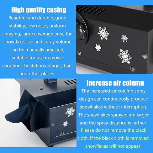 آلة ثلج 600 واط، صانع ندفة الثلج مع جهاز تحكم عن بعد وخزان زيت 1 لتر، مسافة رش مباشرة 4-5 متر، حجم ندفة الثلج وحجم الرذاذ قابل للتعديل، لتصوير الأفلام ومحطات التلفزيون والمراحل والحانات in Kuwait