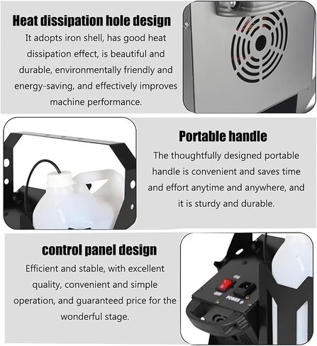 ماكينة صنع ندفة الثلج بقدرة 1500 وات مع خزان سعة 5 لتر، نطاق تغطية 50 متر مربع ومسافة رش 10 أمتار، زاوية/حجم الرش وحجم ندفة الثلج قابلان للتعديل، للحفلات الموسيقية الحية وأجواء المسرح in Kuwait