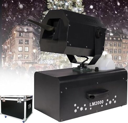 2000W Snow Machines, 90° Shaking Head Snowflake Machine with Remote Control/Manual Panel, 90° Oscillating Head, Covers 30㎡ & Continuous Spray, Suitable for Snack Bars, Ice Cream Shops in Saudi Arabia