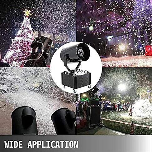 4000W Wedding Party Stage, 120 Degrees Shaking Head Snowflake Machine, Spray 15-20 Meters & Coverage Area 150㎡, Adjustable Snowflake Size, Suit for Outdoor Indoor Party Stage Birthday in Saudi Arabia
