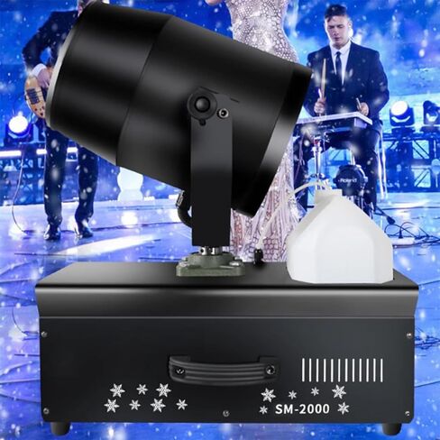 2000W Snowflake-Shaped Remote Control Snow Machine, Suitable for Party Event Stages, Intelligent Head-Moving in Saudi Arabia