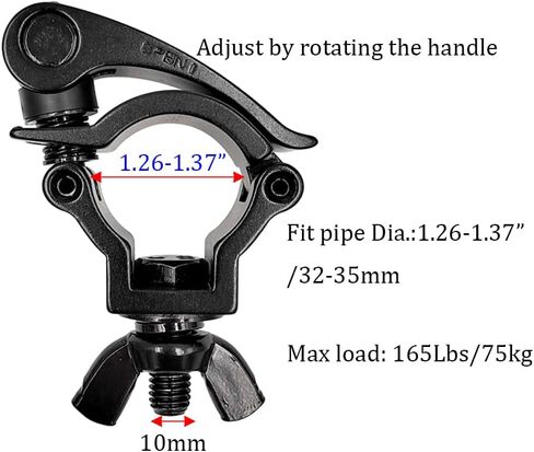 1-1/4-1-3/8 بوصة سريعة الإصدار المرحلة ضوء المشبك الجمالون المشابك الثقيلة 165lbs إضاءات دي جي المشابك تناسب الأنابيب OD 32-35 مللي متر F24 2 حزمة in Kuwait