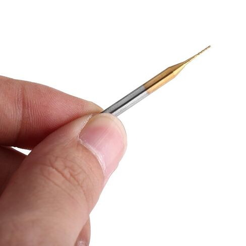 قطع مطحنة نهاية كربيد التنجستين المطلية 10 قطعة أداة نقش طحن عالية الدقة للوحات الدوائر البلاستيكية الفولاذ المقاوم للصدأ 3.175 مم × 0.6 مم in Kuwait