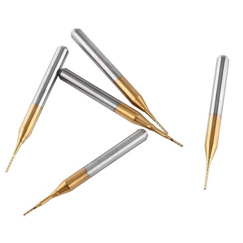 قطع مطحنة نهاية كربيد التنجستين المطلية 10 قطعة أداة نقش طحن عالية الدقة للوحات الدوائر البلاستيكية الفولاذ المقاوم للصدأ 3.175 مم × 0.6 مم in Kuwait