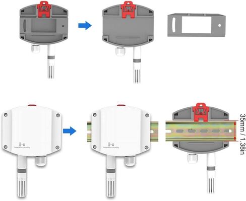 Wall Mounted Temperature Humidity Transmitter with Wall Mount, -40℃ ~ + 120℃ Range IP65 Waterproo Transmitter for Greenhouse Bedroom, Wine Cellar, Basements in Saudi Arabia