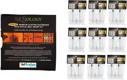 Sk8ology Skateboard Deck Display 10 Pc Kit Floating Wall Mount in Kuwait