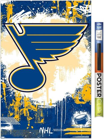 ملصق حائط NHL St. Louis Blues - شعار الحد الأقصى 23، 34 طول × 22.4 عرض، حزمة ملصق ومشبك in Saudi Arabia
