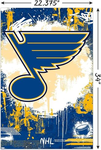 ملصق حائط NHL St. Louis Blues - شعار الحد الأقصى 23، 34 طول × 22.4 عرض، حزمة ملصق ومشبك in Saudi Arabia