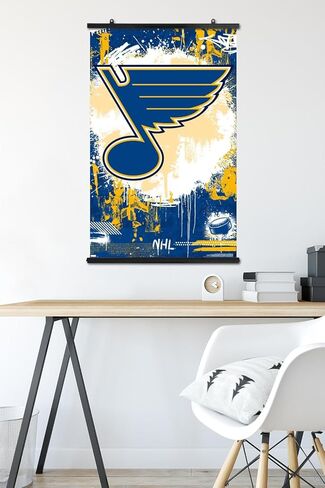 ملصق حائط NHL St. Louis Blues - شعار الحد الأقصى 23، 34 طول × 22.4 عرض، حزمة ملصق ومشبك in Saudi Arabia