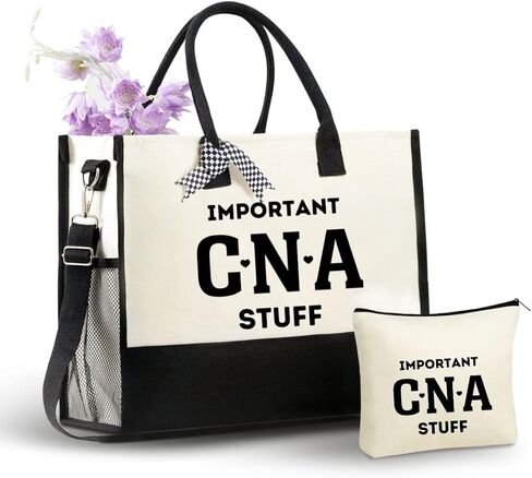 InnoBeta CNA Week Gifts Canvas Tote Bag for Women, Females, CNA Accessories for Work, CNA Appreciation Gifts for Certified Nursing Assistants on Birthday, Thanksgiving, Christmas in Saudi Arabia