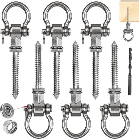 Heavy Duty Swing Hangers for Wooden Sets1000LB Capacity Hammock Hanger Stainless Steel Swing Hardware Accessories 2 Packs 6" for Porch Playground Yoga Heavy Bag in Kuwait