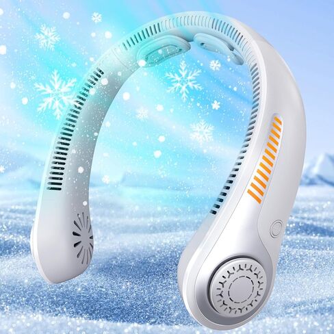Portable Neck Fan - Rechargeable Personal Fan with Neck Support, 5-Speed Quiet Lightweight Long Lasting Neck Fan, Fathers Day, Mothers Day Gifts, Full Surround Cooling for Travel, Hot Flashes in Saudi Arabia