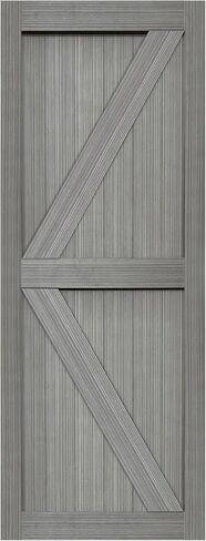 S&Z TOPHAND® 32in x 84in MDF Light Gray Barn Door,Solid Barn Door Slab Covered with Water-Proof PVC Surface, Simple Assembly is Required in Kuwait