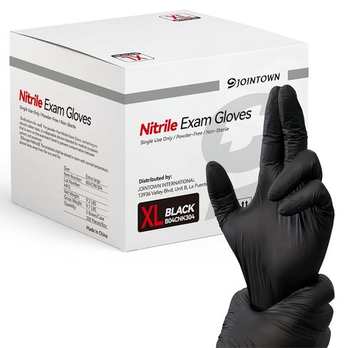 Jointown Nitrile Exam Gloves, 3.5 Mil Medical Black Gloves Disposable Latex Free Powder-Free For Exam, Food Prep Cleaning, Medium Case of 1000, M in Saudi Arabia