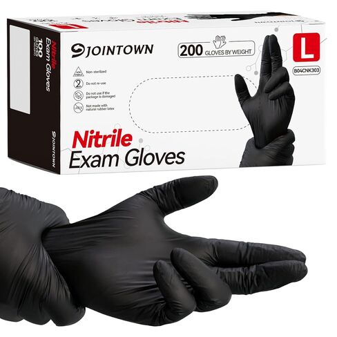 Jointown Nitrile Exam Gloves, 3.5 Mil Medical Black Gloves Disposable Latex Free Powder-Free For Exam, Food Prep Cleaning, Medium Case of 1000, M in Saudi Arabia